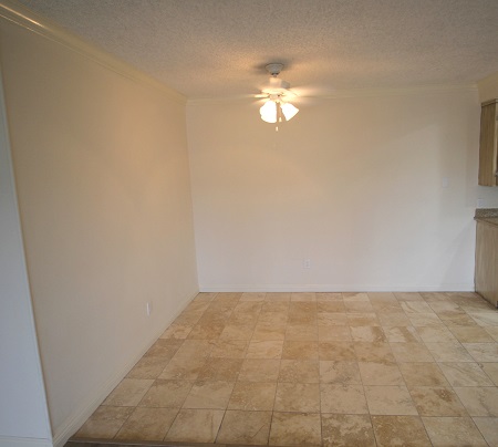 Dining room with imported Travertine marble floor