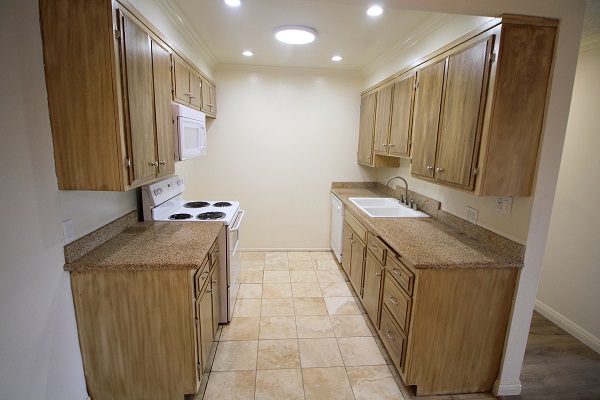 Remodeled kitchen with quality appliances and LED recessed lighting