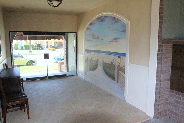 Custom Decorated Lobby with Mural
