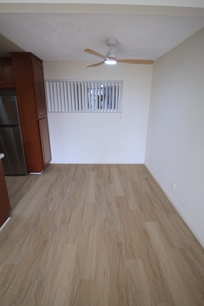 Dining room with imported Travertine floor