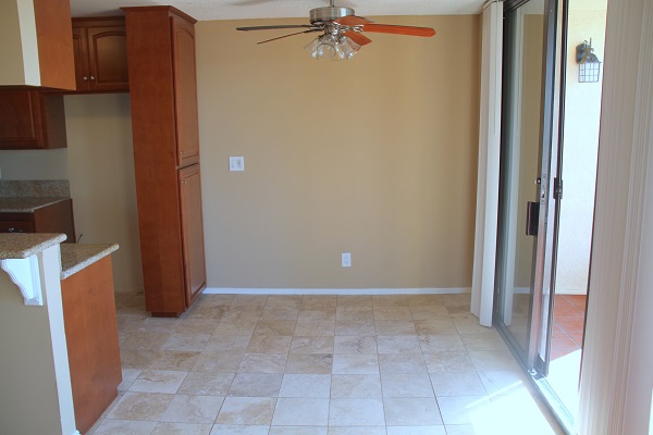 Dining room with imported Travertine floor